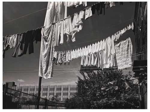 Black & white Photo by Eddie Richardson of laundry on a clothesline