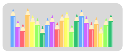 graphic of colorful colored pencils on a gray background